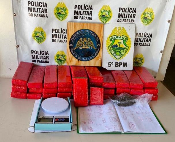 PM pega 34 tabletes de maconha em Londrina