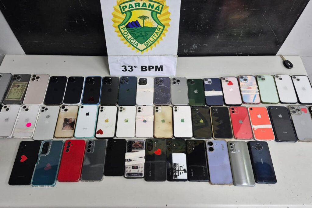 celulares apreendidos pela PM