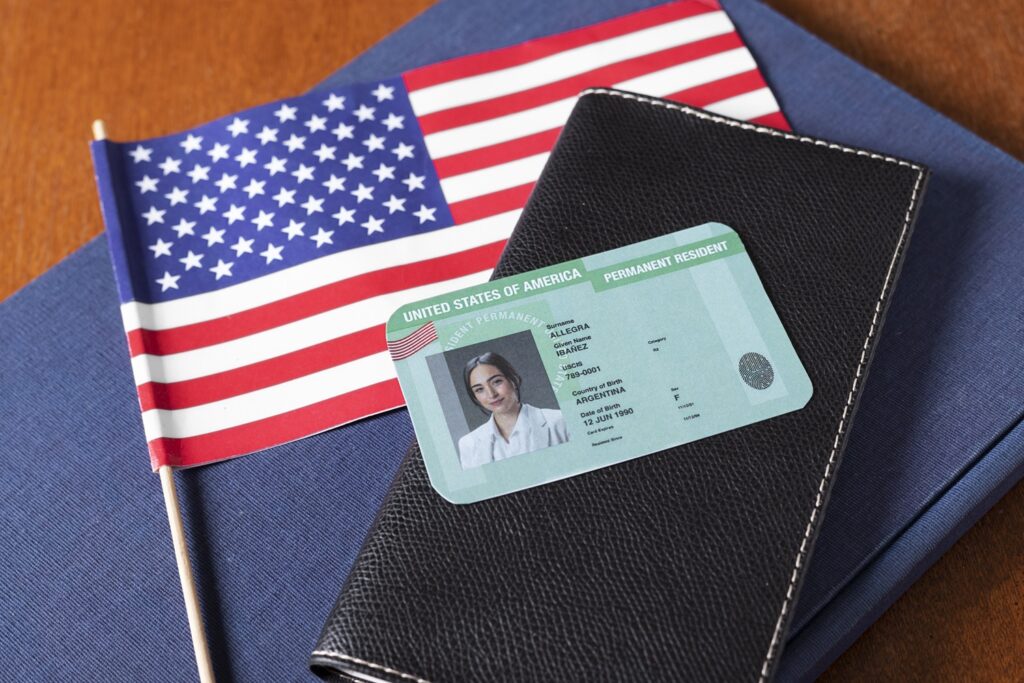 vista superior sobre aplicacao green card